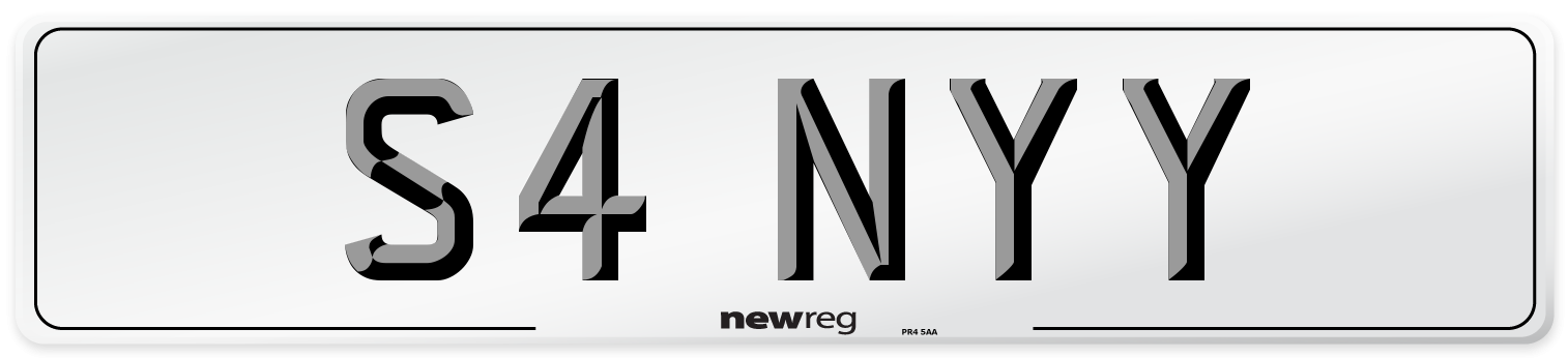 S4 NYY Number Plate from New Reg